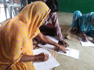 Examinees copying answers at the Sarhat Centre
