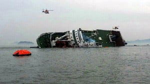 Ferry capsizes and sinks off the coast of South Korea