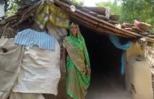 living in a hut