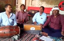 Local singer Ajay uf Nathu Yadav in village Chiragaon, village Barai