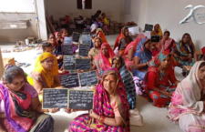 Sai Jyoti Sanstha of Lalitpur District is giving education to illiterate women under literacy campaign