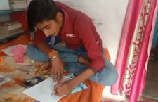 mahoba news, 18yr old shivam make sketch painting