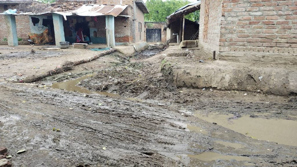 Water flow due to breaking of culvert in village, demand to build