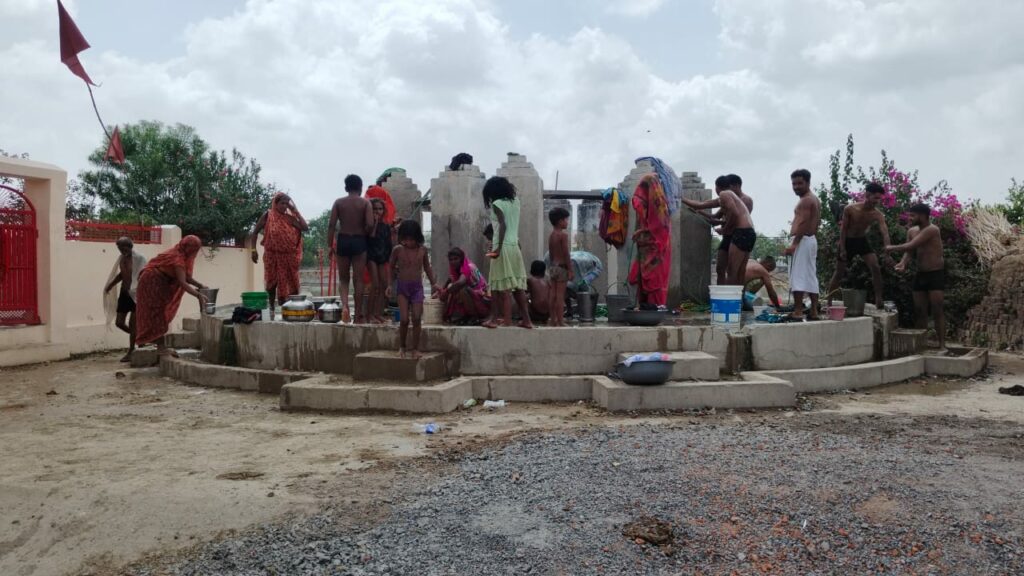 Village people near the well