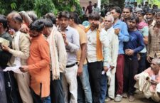 Farmers standing in line for fertilizer