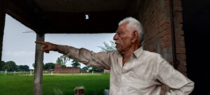 Farmers showing their crops affected by floods