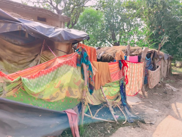 House destroyed in the rain