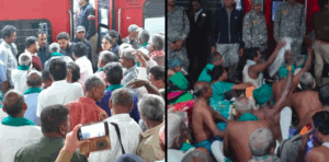 Farmers stopped at MP railway station