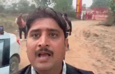 Journalist Devendra Kaushik is seen running to save his life in the video