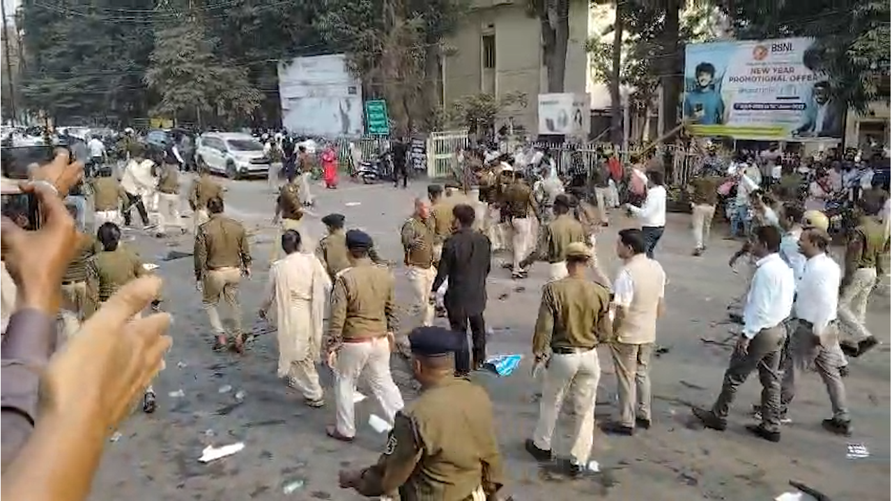 clash between protesters and police