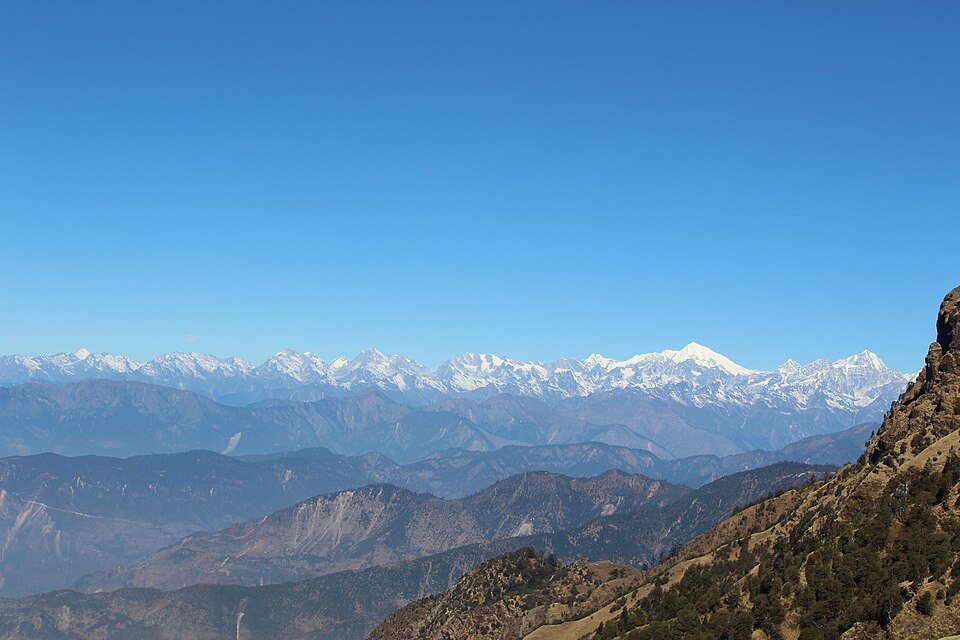 View of the Himalayan range from Kalinchowk in Nepal. Photo: Wikimedia Commons/Screenshot