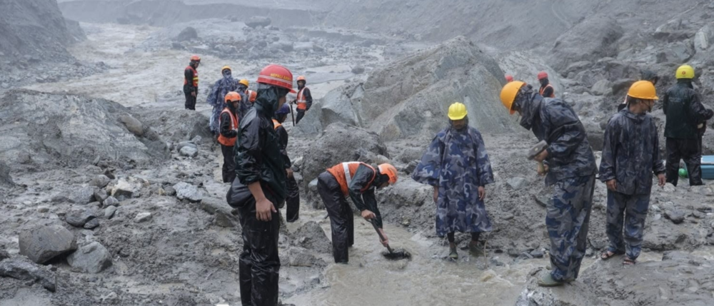 Rescue efforts in Rasuwa. Photo: X/Nepal PMO