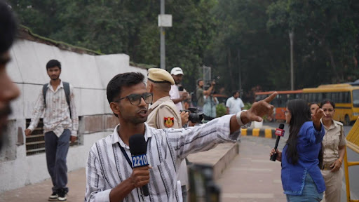 Only media and police in Central Delhi could be seen at around 8-9 am